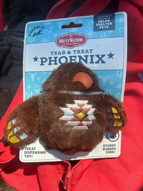 MuttNation Tear & Treat Phoenix Plush Dog Toy - Brown